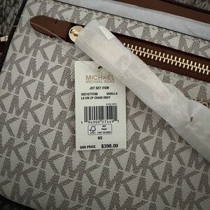 NWT Jet Set Michael Kors Tan and Cream Crossbody Bag